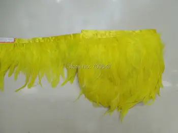 Sarı Horoz Coque tüyler üzerinde dikili saçak / şerit / trim,10 yards/lot,4-6 inç 10-15 cm yükseklik, tüy trim için zanaat / giyim