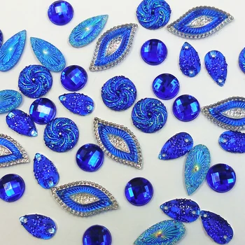KRALİYET Mavi Kristal Taşlar ve Kristaller Dikmek ab dıy Rhinestone Dikiş Aksesuarları Giyim düğün elbisesi Süslemeleri Strass
