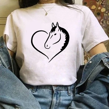 T 2021 Yaz Yeni Kalp Baskı-shirt Kadınlar Tees Grafik Ramada womaen tişörtleri İçin Gömlek Ropa De Mujer Kolsuz 