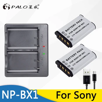2 Adet NP-BX1 pil Paketi NP BX1 NPBX1 + Çift bateria şarj cihazı Sony NP-BX1 HDR-AS200v AS15 AS100V DSC-RX100 X1000V WX350 RX1