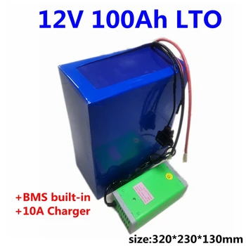 Derin döngüsü LTO 12V 100Ah Lityum titanat pil golf arabası güneş RV ebike EV güneş depolama EV UPS + 10A Şarj Cihazı