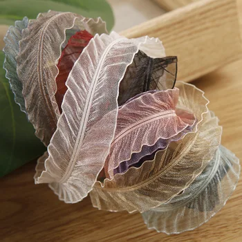 Ruffled Organze Saydam Şerit saç fiyonkları DIY El Yapımı Kore Malzemeleri Çiçekçi Hediye Paketleme 25 40mm Saten Kırışıklık Kauçuk