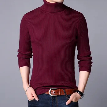 MRMT 2022 Marka Sonbahar Kış erkek Örme Kazak Genç Yüksek yaka Örme Dip Gömlek Erkek Saf renk Kazak Giyim