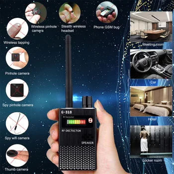 G318 1-8 MHZ Kablosuz Tarayıcı Sinyal GSM Cihaz Bulucu RF Dedektörü Mikro Dalga Algılama Güvenlik Sensörü Alarm Anti - Casus Hata Tespit
