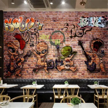 Avrupa ve Amerikan Retro Alien Bar Endüstriyel Dekorasyon Duvar Kağıdı Restoran Arka Plan duvar kağıdı Ev Dekor Duvar Resmi