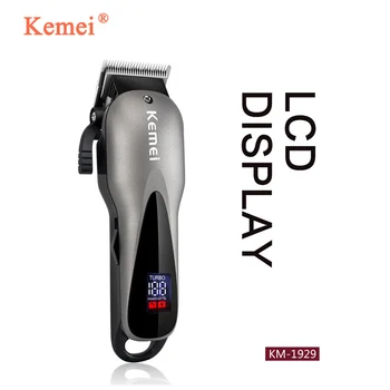 Kemei KM-1929 saç kesme 100-240 V profesyonel elektrikli saç kesme LCD ekran yüksek güç saç salon adanmış retro yağ hea
