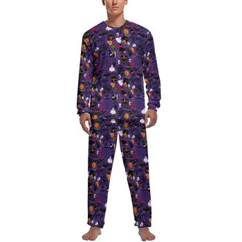 Karikatür Cadı Pijama Boo Cadılar Bayramı Baskı Adam Uzun Kollu Sevimli Pijama Setleri 2 Adet Yatak Odası Sonbahar Tasarım Kıyafeti Hediye Fikri