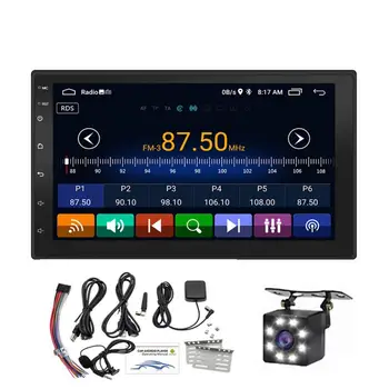 Araba Stereo Çalar GPS Navigasyon İle 7 Android 10.1 2 Din Otomatik Multimedya oyuncu dokunmatik ekranı Bluetooth USB Dikiz Kamera