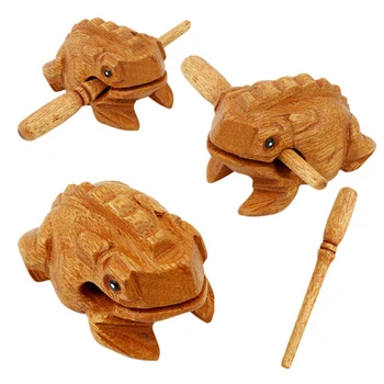 Çocuk Oyuncak Müzikal Sıkıştırmasını Oyuncaklar Para Şanslı Kurbağa Geleneksel Ahşap Enstrüman Perküsyon Törpü Brinquedos Hediye