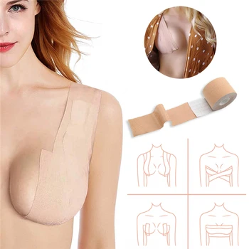 Kadın Meme Meme Kapakları Push Up Sütyen Görünmez Meme Kaldırma bant yapışkan Sütyen Streç Kumaş Göğüs Çıkartmalar Seksi Bralette
