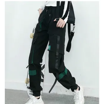 Kadın kargo pantolon 2020 Moda Bayan Joggers Ayak Bileği Uzunluğu Elastik Bel Kadın Gevşek Harajuku Pantolon Rahat Harem Pantolon