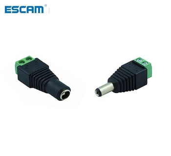 ESCAM 1 Çift 2.1x5.5 DC Güç Erkek / 2. 5X5. 5 Kadın DC priz adaptör jak Konnektör Fişi güvenlik kamerası LED şerit ışık