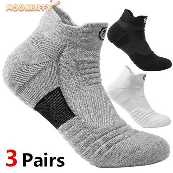 3 Çift / grup Erkekler Spor basketbol çorapları Yaz Ayak Bileği Çorap kaymaz Futbol Bisiklet Koşu Sox Kış Orta Tüp varis çorabı