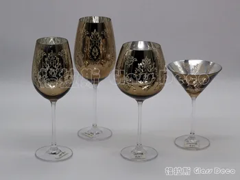 Yaratıcı galvanik gül altın metal kristal cam kadeh şarap kokteyl bardağı modeli odası dekorasyon