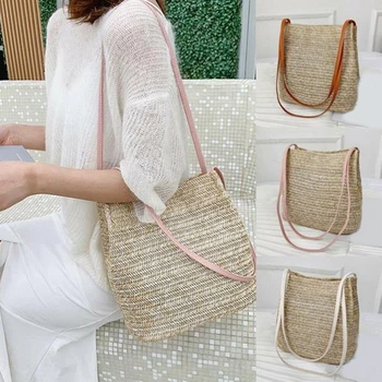 Kova Saman Plaj Çantaları Vintage Dokuma Omuz Bohemian Yaz Çanta kadın büyük el çantası Tasarımcı Marka Büyük Moda 2023