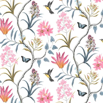 Kendinden Yapışkanlı Çiçek Kuş Duvar Kağıdı Oturma Odası Yatak Odası Mutfak Banyo duvar kağıdı Pastoral Tarzı Çiçek Ev Dekorasyon