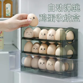 Flip - Tipi Yumurta Depolama Raf Yumurta saklama kutusu Standı Yumurta Tutucu için Buzdolabı Organizatör Kutusu Yumurta Konteyner Taze Tepsi Mutfak