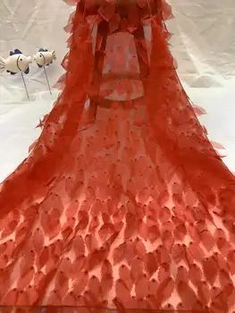 Son 3D nakış boncuk kumaş Fransız tül dantel Nijeryalı kumaş dantel parti akşam elbise düğün elbisesi