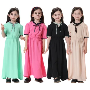 Müslüman Çocuk Giyim Kız Abaya Müslüman Kız Elbise Çocuk Abaya Orta Doğu Fas Ramazan Arap İslam Giyim uzun elbise