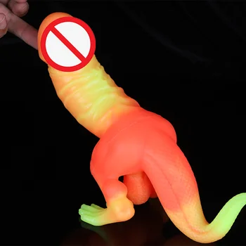 Dinozor Şekli Büyük Anal Yapay Penis Sıvı Silikon Anal Plug Canavar prostat masaj aleti Kalın Yetişkin Seks Oyuncak G Noktası Anal Oyun