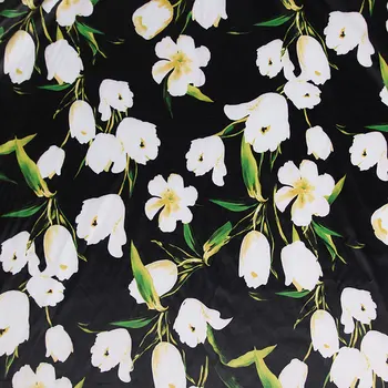 siyah Lale / yumurta çiçek vintage kumaş Retro tarzı kumaş Patiska Baskılı pamuklu kumaş DIY Çanta için 1 sipariş=50cm*140cm