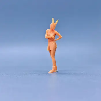 1/64 1/43 Ölçekli Model ResinNight Tavşan GirlUncolored Minyatür Diorama El-boyalı S517