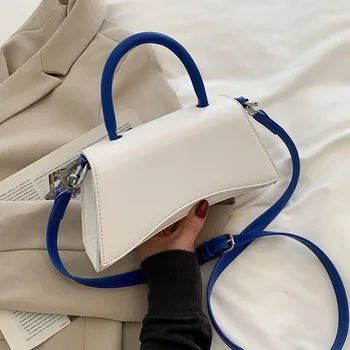 2021 Moda Trendleri Kadın Küçük Crossbody Çanta PU deri omuz çantası Klasik Katı Kapak Çantalar Panelli Tote Çanta Kesesi