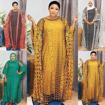Yeni Stil müslüman çarşafımın Boy Afrika Kadın Giyim Dubai Dashiki Ücretsiz Boyutu Rahat Elbiseler Gevşek uzun elbise Afrika Dashiki