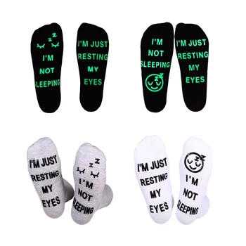 Aydınlık Değil Uyku Sadece Dinlenme Gözler Pamuk Çorap Doğum Günü Hediyeleri Erkekler Kadınlar için P8DB