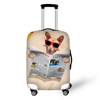 Pet kediler ve köpekler desenler Elastik Bagaj Koruyucu Kapak Fermuar Takım İçin 18-30 inç Gövde Durumda Seyahat Bavul Çanta Kapakları