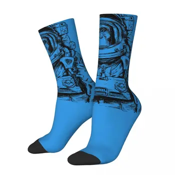 Komik Çılgın Çorap Erkekler için Maymun Astronot Hip Hop Vintage Astronot Mutlu Kaliteli Desen Baskılı Erkek Ekip Çorap Yenilik Hediye