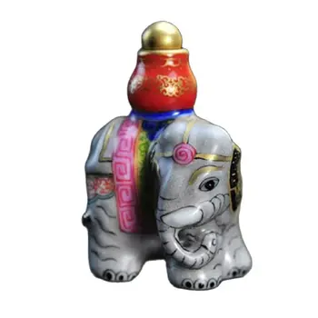 vintage Çin porselen enfiye şişesi altın yaldız fil heykeli boyama sanat hediyeler snuffbox pekin güzel hediye hobi toplamak