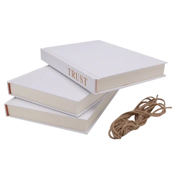 3 Dekoratif Kitaplar, Parlaklık Yarışması Çiftlik Evi Dekor Rustik Beyaz Dekoratif Sahte Kitap Yığınları Mevsimsel Kitaplık