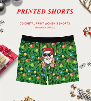 Yeni Noel erkek Külot Karnaval Yaratıcı Baskı Desen Boxer Pantolon