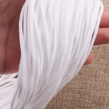 50 M Beyaz Naylon Pamuk Elastik Kordon Elastik Kordon bant Streç Elastik Halat Trim Yapma DIY-2.5 mm