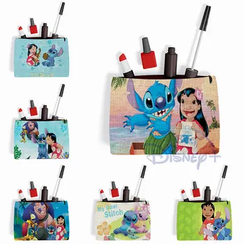 Disney Lilo ve Dikiş Kozmetik Çantaları Kadın makyaj çantası Tasarımcı Sevimli Karikatür Makyaj Çantası Kalem Kutusu Çocuk Moda güzellik çantası