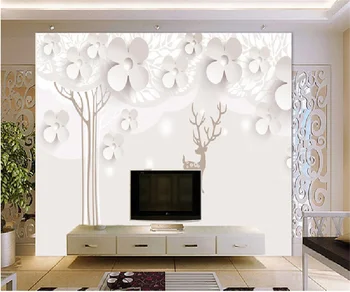 Profesyonel özel Avrupa ve Amerikan basit ve zarif TV arka plan duvar kağıdı mobilya çiçek dekorasyonu duvar