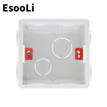 EsooLi Dahili Kaset Duvar Montaj Kutusu 86 Beyaz Arka Kutu İçin 86mm * 86mm Standart Duvar Dokunmatik Anahtarı ve Soket İle USB