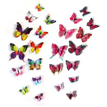 Külkedisi 3d dekoratif kelebek duvar çıkartmaları 12 adet 3d kelebekler pvc çıkarılabilir duvar çıkartmaları kelebek LX8674