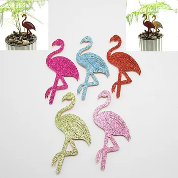 10 adet Flamingo Topu Yastıklı Aplikler giysi DIY Bebek saç tokası şapkalar Dekor Süs Aksesuarları