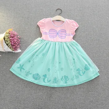 2021 Çocuk Giyim Yeni Pamuk Küçük Taze Yay Baskı Prenses Elbise Kız Etek Bebek Cadılar Bayramı Kostümleri