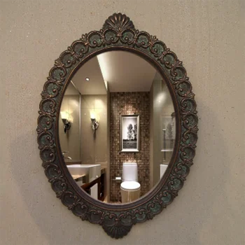 Iskandinav Vanity Oval Ayna Duvar Banyo Metal Çerçeve Lüks Antika Estetik Vintage Ayna Makyaj Espejo De Pared Odası Dekor
