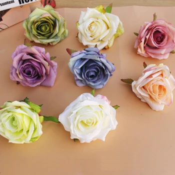 11 adet Yapay İpek Gül Çiçek Kafa DIY Garland Ev Düğün Çiçek Duvar Yol Kurşun Parti Tatil Süslemeleri El Sanatları Çiçek