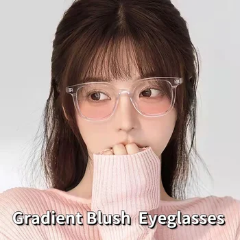 Boyama Degrade Allık Lens Gözlük Fotoğraf Artefakt Güneş Gözlüğü Kadın Vintage Retro Günbatımı Gözlük Yuvarlak Düz Makyaj Gözlük