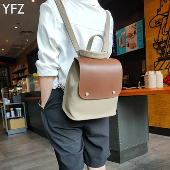 YFZ Deri Sırt Çantası Çanta Kadınlar için Tasarımcı Bayanlar omuzdan askili çanta Moda Cabrio seyahat sırt çantası Çantalar Saf