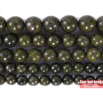 Takı DİY Bilezik Yapmak İçin doğal Taş Yeşil Lapis Lazuli Yuvarlak Gevşek Boncuk 12mm/15