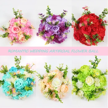Yeni DIY düğün masa centerpieces yapay çiçek topu zemin düğün dekor yol kurşun duvar otel dükkanı parti ipek çiçekler