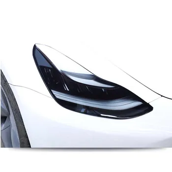 Araba Duman Siyah TPU Far Tesla Model 3 2016-2019 İçin Film Korumak 