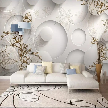 Manolya akçaağaç yaprak salon 3D TV kanepe arka plan duvar resim dekoratif duvar kağıdı Vintage çizgi resim 