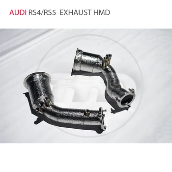 HMD Araba Aksesuarları Egzoz Manifoldu Audi RS4 RS5 Oto Yedek Parçaları Katalitik konvertör İniş Borusu